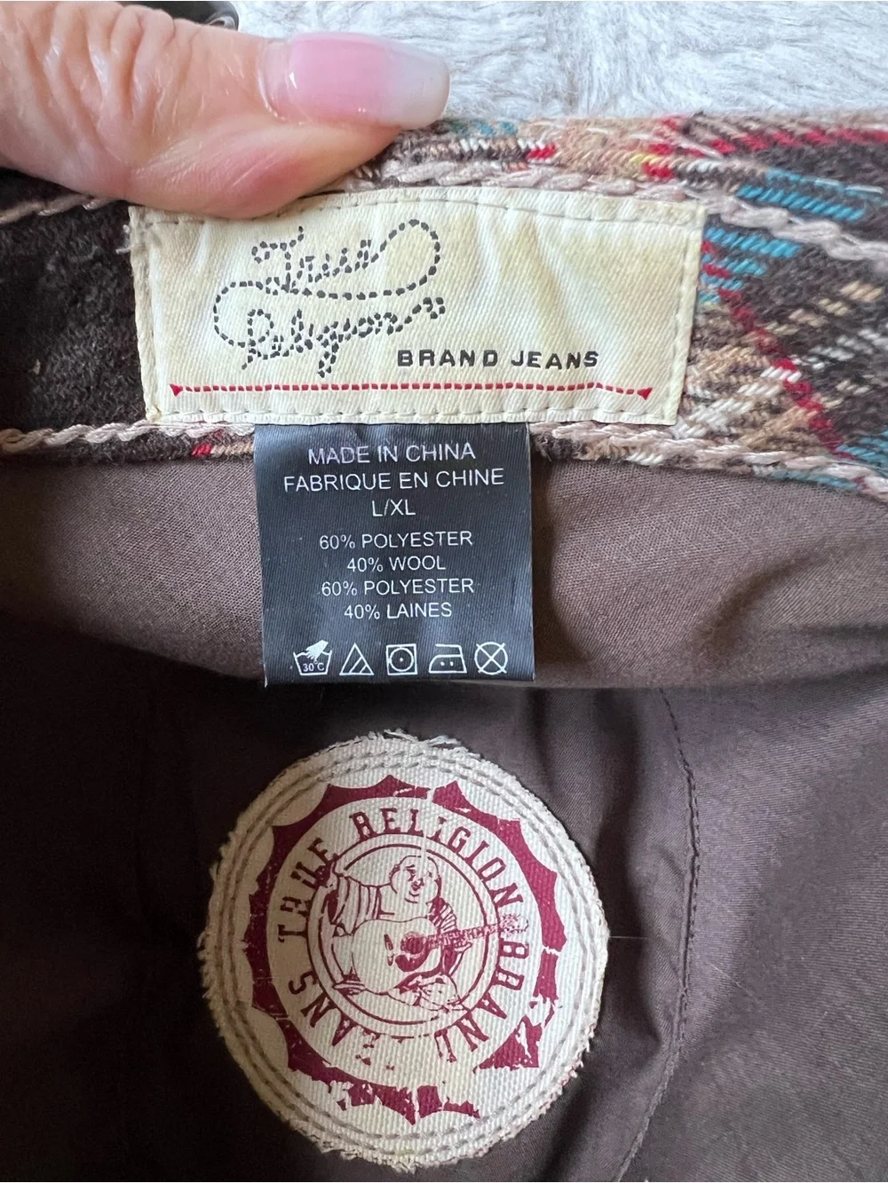 True Religion Multicolor Plaid Hat Fedora size L/XL